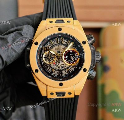 Replica Hublot Big Bang Unico King Quartz Yellow Gold Men Watch